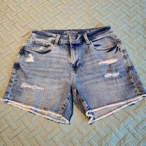 2 Pairs Arizona Jean Company Women's Ripped Jean Shorts - Light Blue